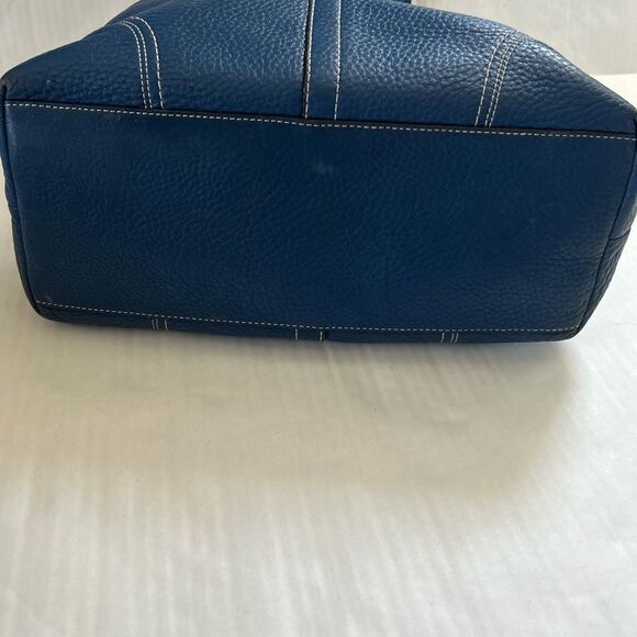 Coach Hamilton Blue Pebbled Leather Hobo Tote Bag - Picture 12 of 16